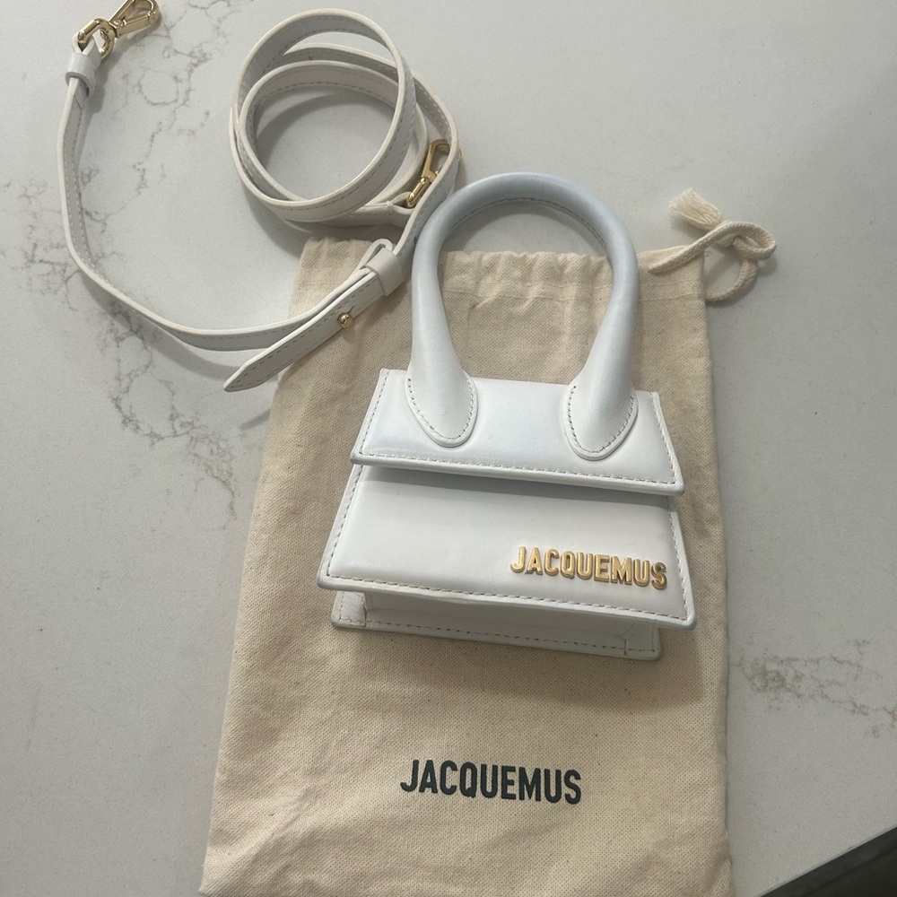 Jacquemus Cream Mini Bag with Gold Accents